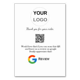 Google review business logo Scan QR review Table Number