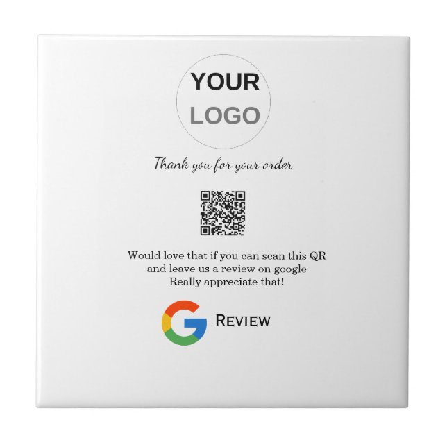 Google review business logo Scan QR review Tile (Front)