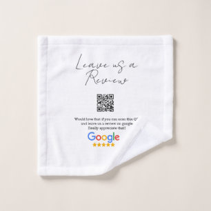 Google review business logo Scan QR review Wash Cloth