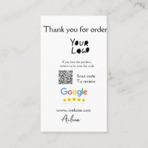 Google review business logo website scan QR code