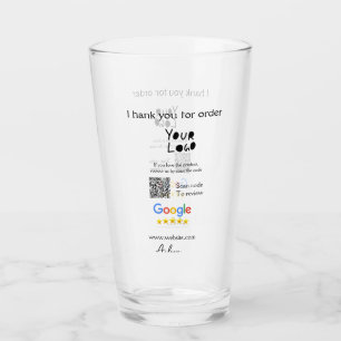 Google review business logo website scan QR code Glass