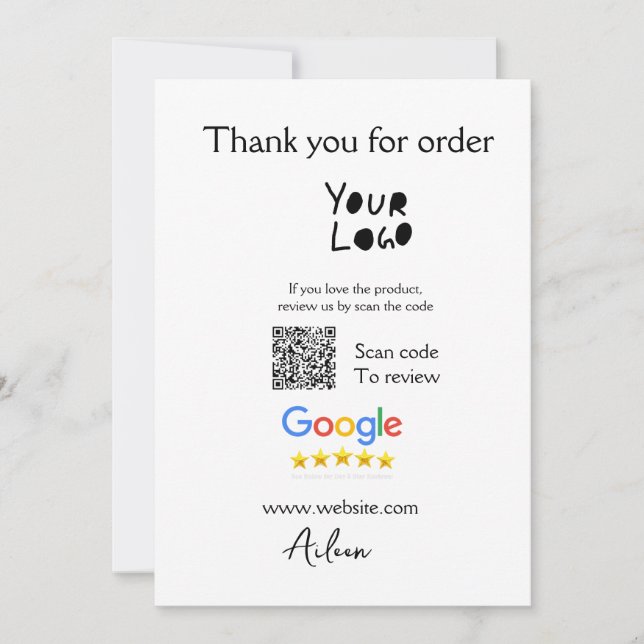 Google review business logo website scan QR code Holiday Card (Front)