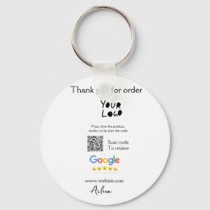 Google review business logo website scan QR code Keychain