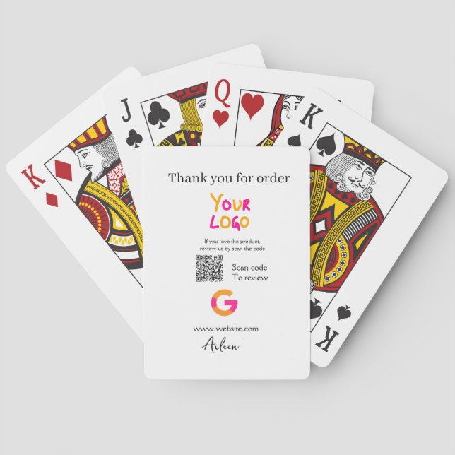 Google review business logo website scan QR code Playing Cards (Back)