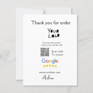 Google review business logo website scan QR code Postcard