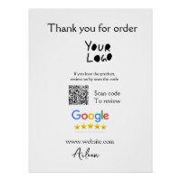 Google review business logo website scan QR code