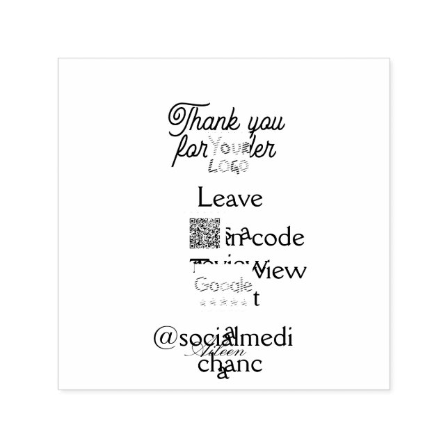 Google review business logo website scan QR code Self-inking Stamp (Design)