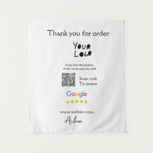 Google review business logo website scan QR code Tapestry
