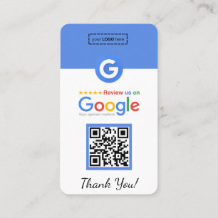 Google Review Carte de visite avec Facebook QR Cod