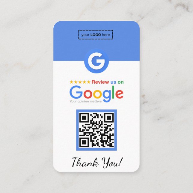 Google Review Carte de visite avec Facebook QR Cod (Dos)