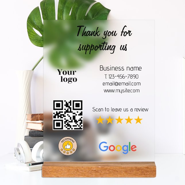 Google Review My Business Black Qr Code Logo (Google Review My Business Black Qr Code Logo Acrylic Sign)