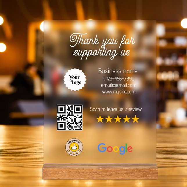 Google Review My Business Black Qr Code Logo (Google Review My Business Black Qr Code Logo Acrylic Sign
)
