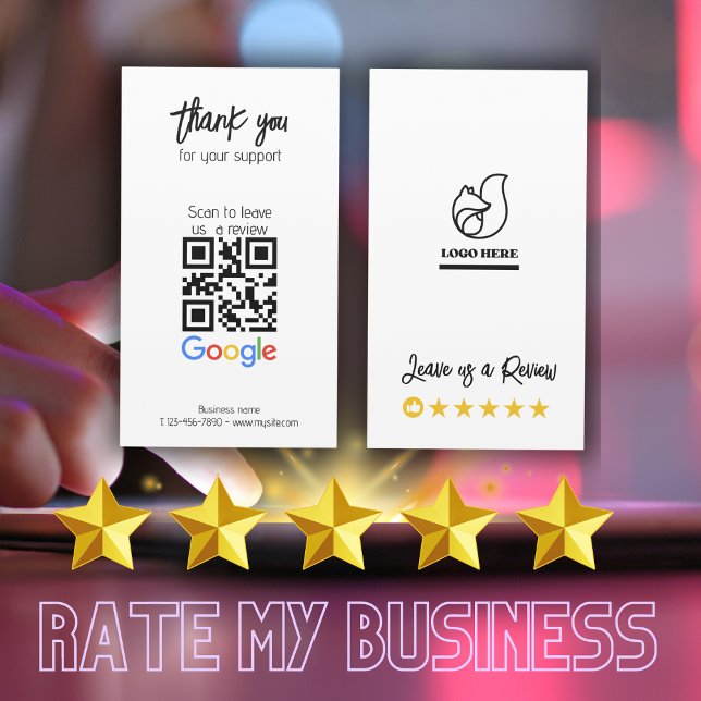 Google Review My Business Qr Code Link Thank You Card (Google Review My Business Qr Code Link Thank You Business Card)