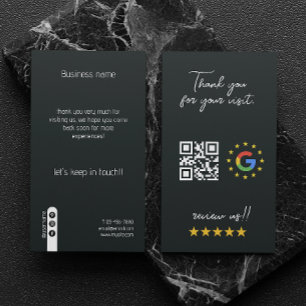 Google Review My Business Social Media Qr Code Card