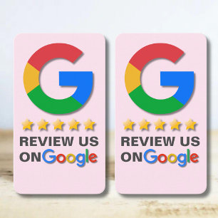 Google Review QR Code Blush Pink Tap to Review Business Card