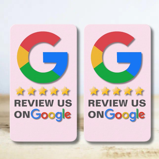 Google Review QR Code Blush Pink Tap to Review  Business Card (Creator Uploaded)