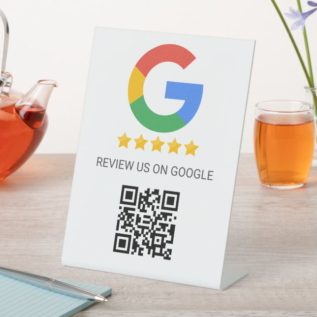 Google Review QR Code Business Pedestal Sign (In SItu)