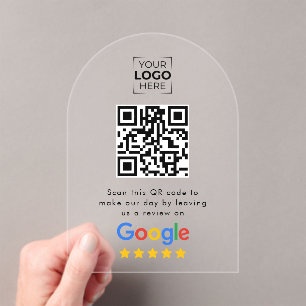 Google Review QR Code Business Review Acrylic Invitations