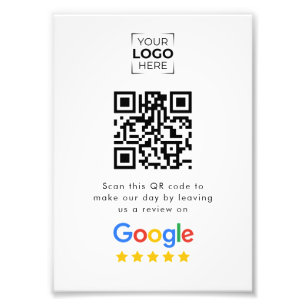Google Review QR Code Business Review  Photo Print