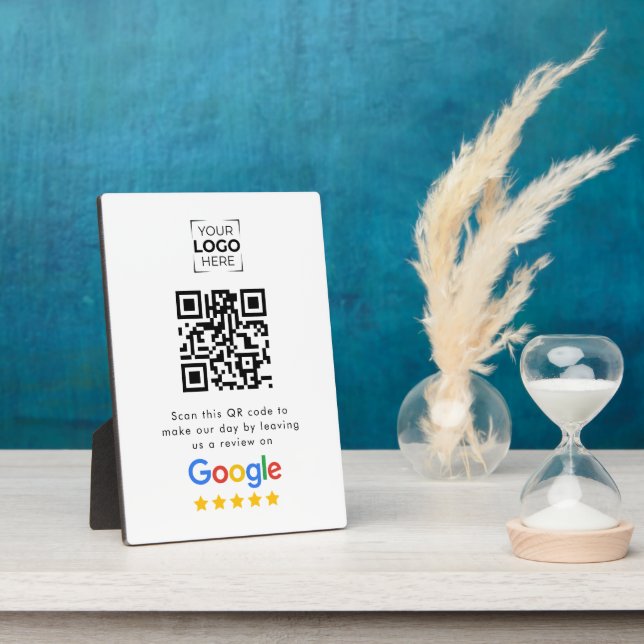 Google Review QR Code Business Review TableTop Plaque (Side)