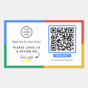Google Review QR Code   Business Review Us Sticker