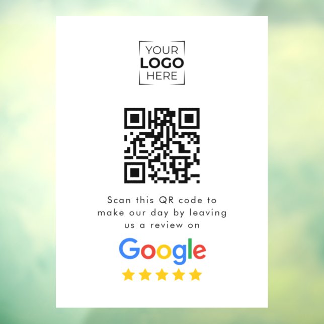 Google Review QR Code Business Review  Window Cling (Sheet 3)