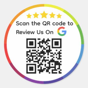 Google Review QR Code Classic Round Sticker