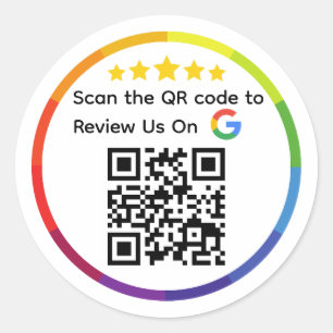 Google Review QR Code Classic Round Sticker