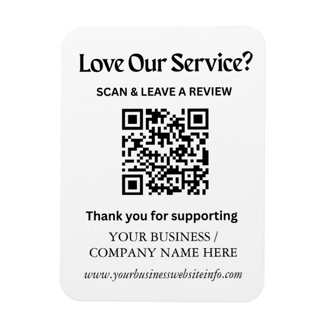Google Review QR Code Magnet for Small Business (Vertical)