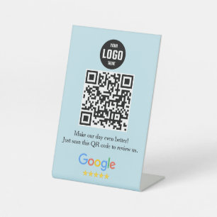 Google Review QR Code Pedestal Sign for Business