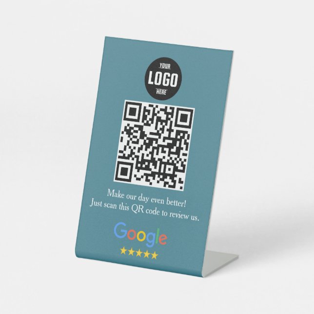 Google Review QR Code Pedestal Sign for Business (Front)