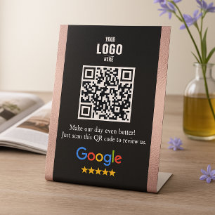 Google Review QR Code Pedestal Sign for Business
