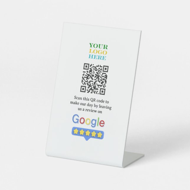 Google Review QR Code Sign | Custom Logo Business  (Front)