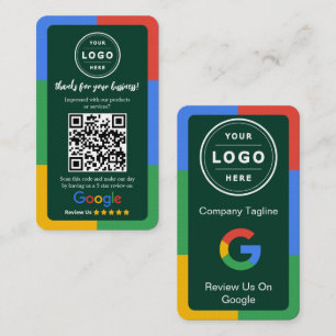 Google Review Request Card  with Logo and QR Code