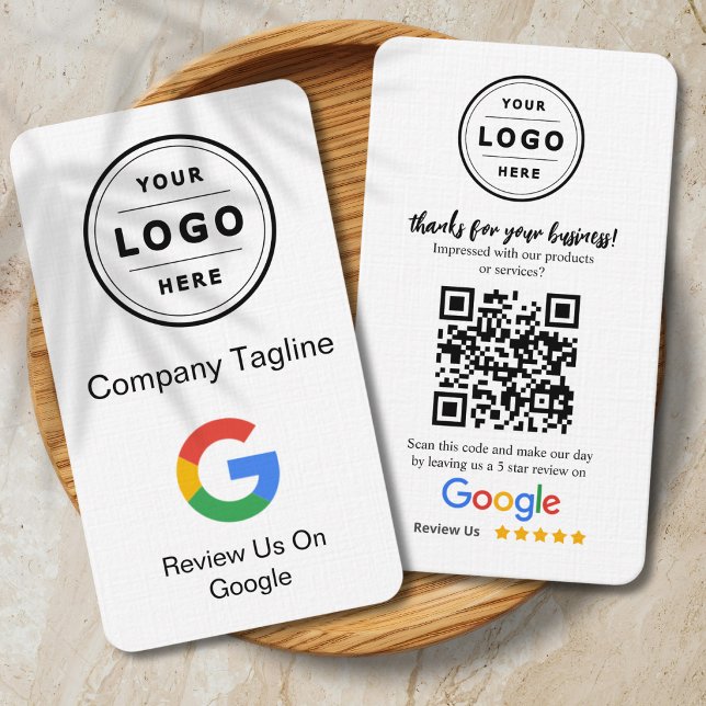 Google Review Request Card  with Logo and QR Code (Google Feedback business cards with QR code)
