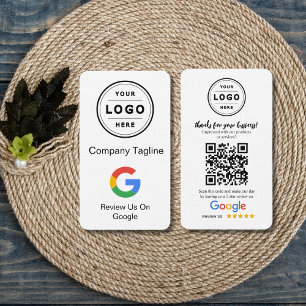 Google Review Request Card  with Logo and QR Code