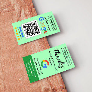 Google Review Request Card with Logo and QR Code