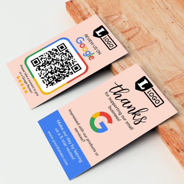 Google Review Request Card with Logo Card (Google business review request card with logo and qr code, get 5 star reviews for your business)
