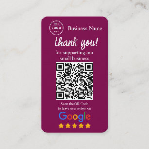 Google Review Request Card with QR code