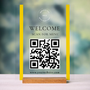 Google Review Request   QR Code Business Logo Acrylic Sign