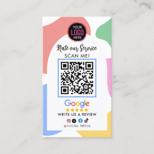Google Review With LOGO QR Code Link Business Card