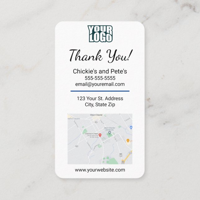 Google Review With Map & QR Code Link Template Business Card (Back)