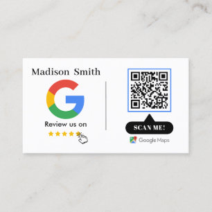 Google Review With QR Code Link Business Card