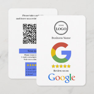Google Review With QR Code Link Business Card