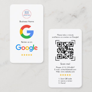 Google Review With QR Code Link Business Card
