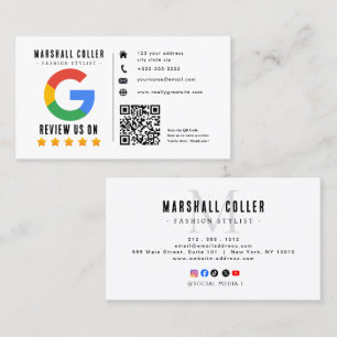 Google Review With QR Code Link Business Card