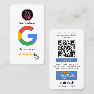 Google Review With QR Code Link Business Card