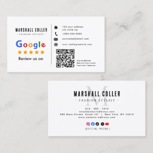Google Review With QR Code Link Business Card