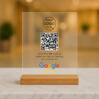 Google Reviews Acrylic Sign | QR Code Tabletop