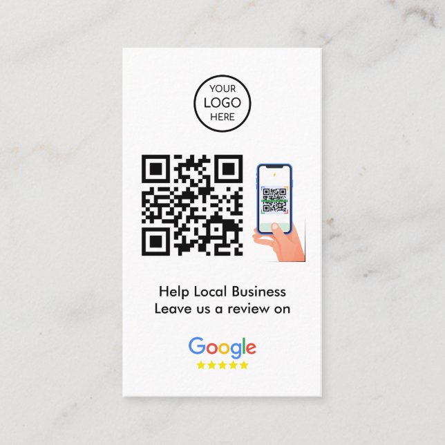 Google Reviews | Business Feedback QR Code Business Card (Front)